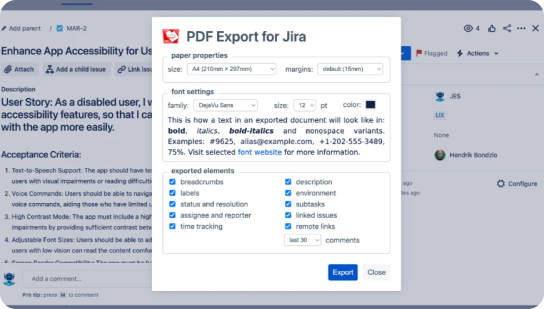 PDF Export image