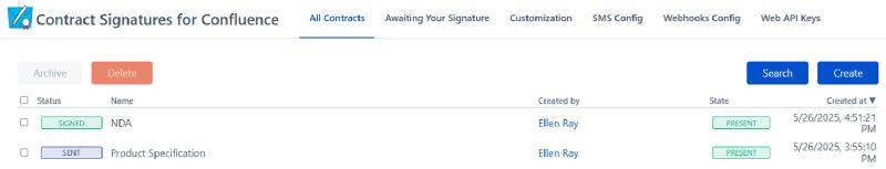 Manage contracts in “All Contracts” tab