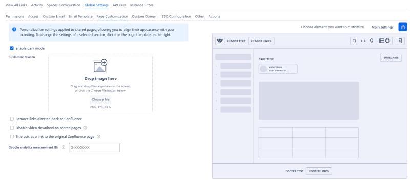Global Settings → Page Customization