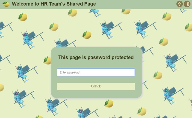 Example customization - Shared Page Password - Added background image URL